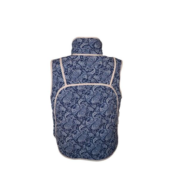 Dokotoo Quilted Vest Blue and White Paisley Size Medium - Picture 3 of 7